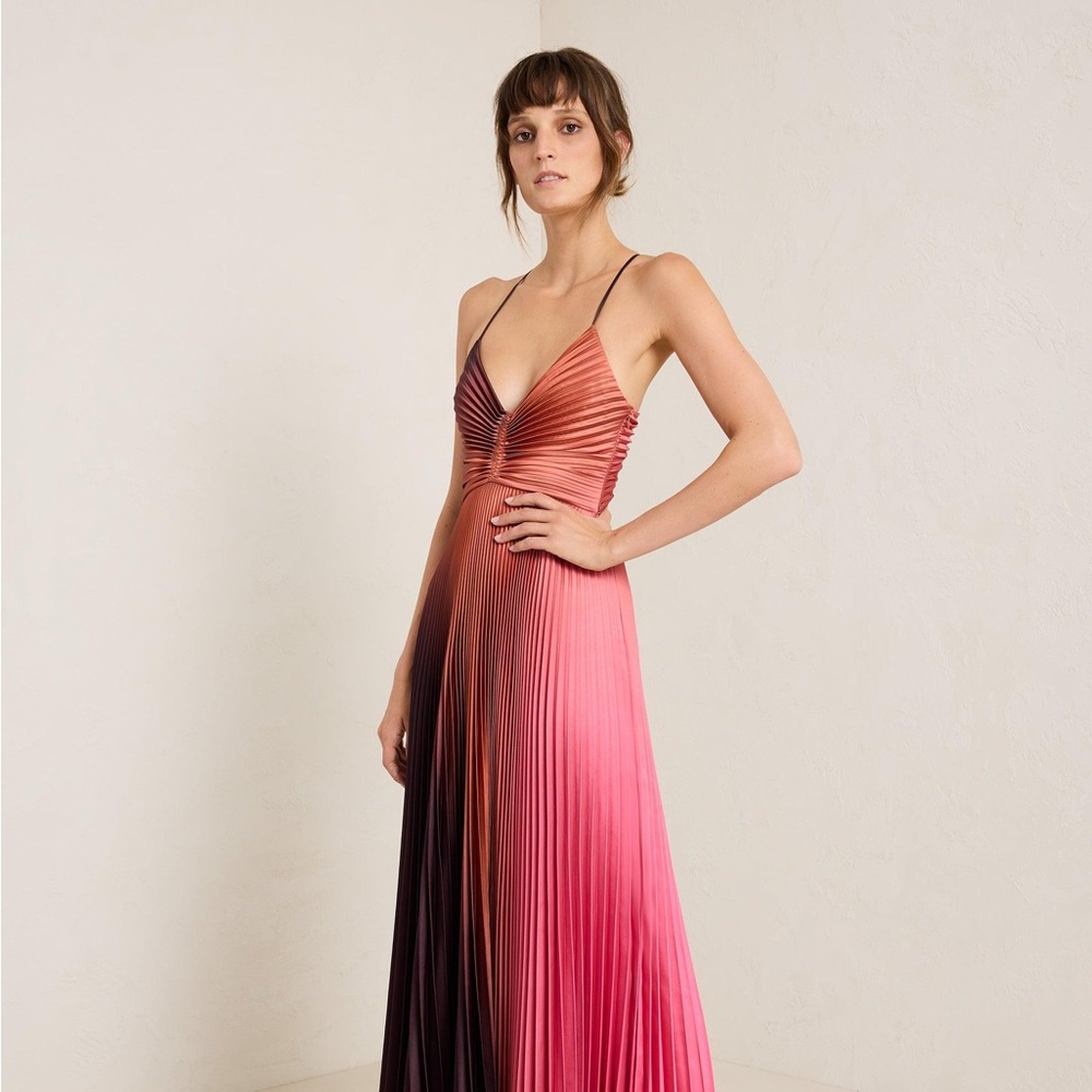 A.L.C Ariya Ombré Satin Pleated Gown NWT Size 00